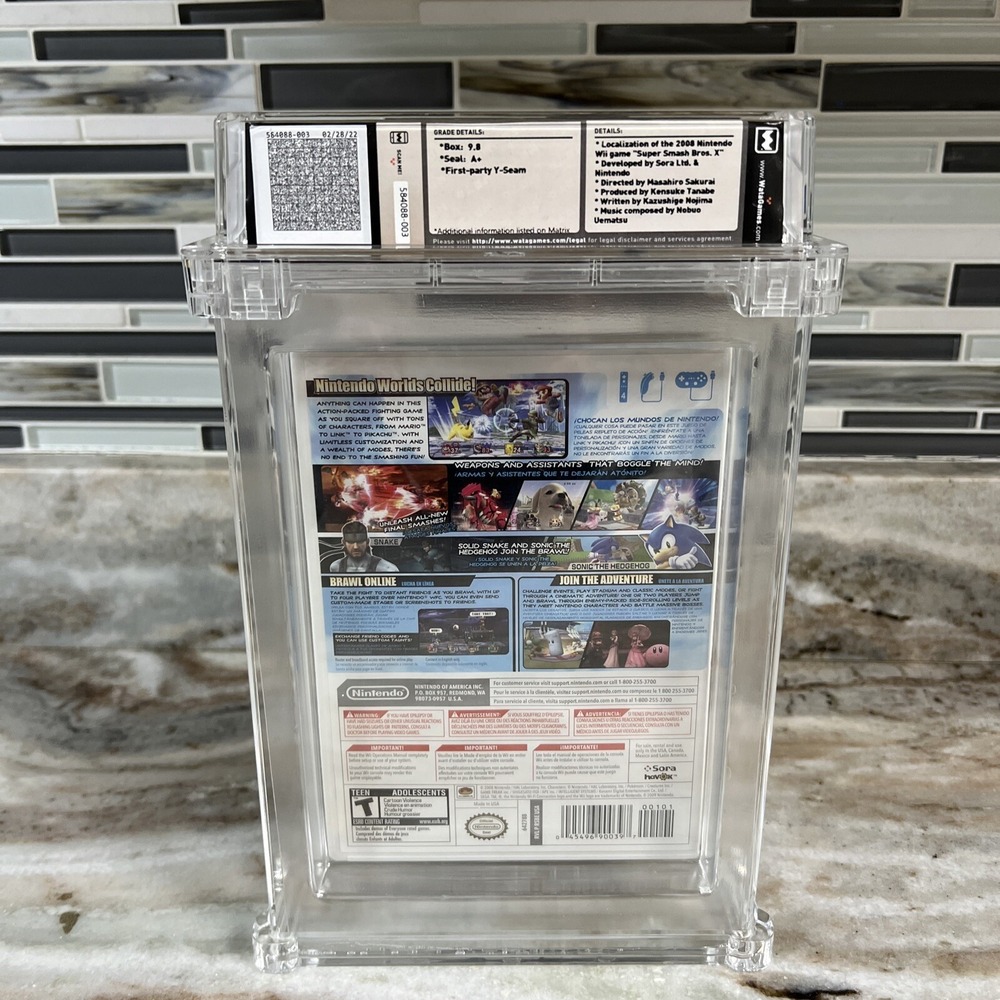 Super Smash Bros Brawl (Nintendo Wii) Sealed Highest Pop 1 WATA Graded 9.8 A+! - Picture 4 of 6